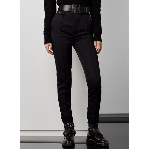 Ralph Lauren Collection Wool Pants Crepe Gabardine Trousers Slim Black Runway 8 - Picture 3 of 14